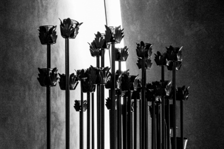 Monochrome study of the candle sculptures at Christ the Light Cathedral -
Oakland, California, United States